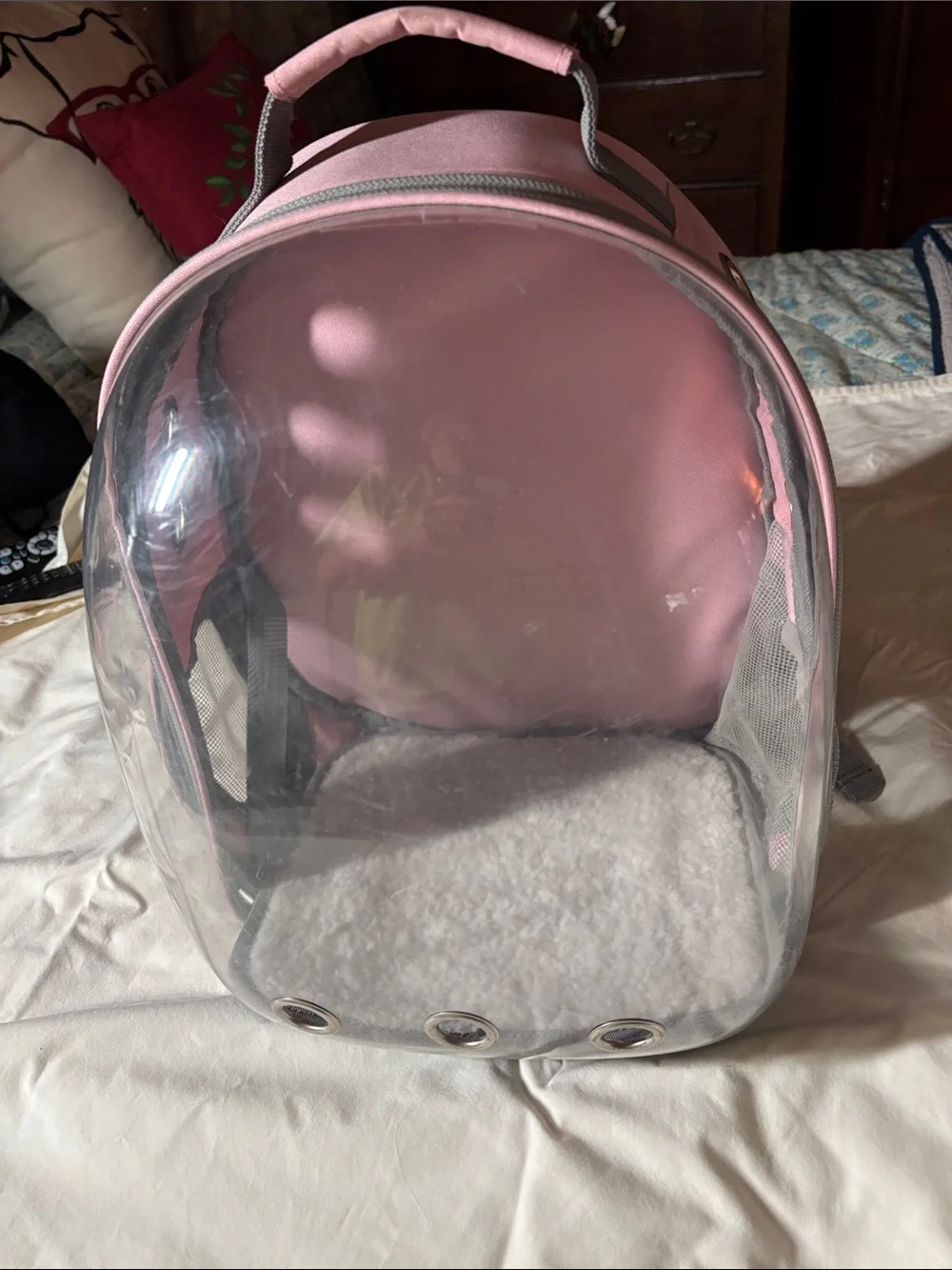 Pink Transparent Bubble Backpack Pet Carrier